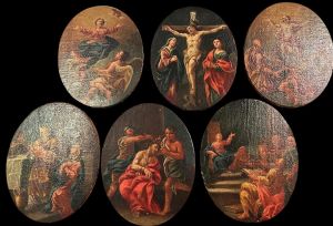 6 scene dai" misteri del Rosario - Italia centrale seguace di Carlo Maratta della seconda metà del XVII secolo