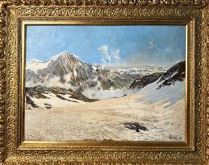 Mario Viani D'Ovrano - Alpes dum niveæ sole nitente nitent (l'Uja della Ciamarella, le Alpi Pennine dal Ghiacciaio della Rossa), 1898