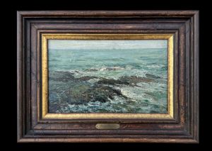 Oil painting on panel depicting a seascape. Berto Ferrari (Bogliasco 1887 - Genoa 1965)