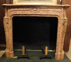 CHM863 - Breccia Pernice marble fireplace, dimensions cm W 125 x H 102 x D 36