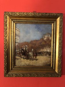 Dipinto con carrozza e Figure a Parigi, dell'800