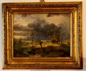 1850-60 Ildephonse Stocquart (Geraardsbergen, 1819 - Bruxelles, 1889). Temporale in arrivo