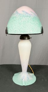 Splendid Large Lamp Signed Le Verre Francais Authentic 1930s