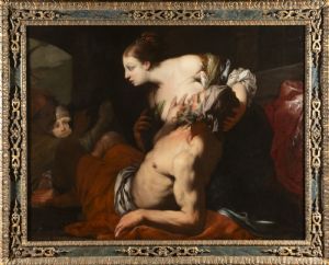 Antonio Zanchi (Serata 1631–1722 Venice) Roman Charity, trace of signature on the helmet of the soldier on the left: Fe ZA, oil on canvas, 135 x 174 cm, framed