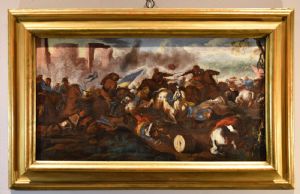 Batalha entre cavalarias cristã e turca, Antonio Calza (Verona, 1653 – Verona 1725)