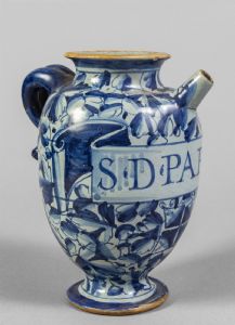 Vaso da farmacia o chervette in ceramica, Roma secolo XVII