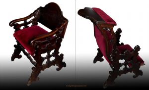 Raro inginocchiatoio trasformabile in poltrona, con ingegnoso meccanismo di rotazione. Utimi anni del '600 - prima metà del '700