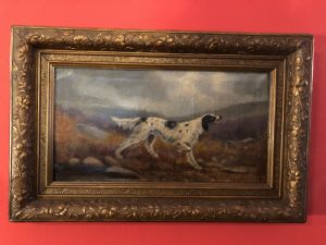 Paar Gemälde mit Jagdhunden aus dem 19. Jahrhundert