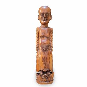 Scultura In Legno Di Divinità Orientale Primi 1900