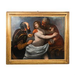 VENDUTO Dipinto raffigurante “Susanna e i Vecchioni” di Luciano Borzone