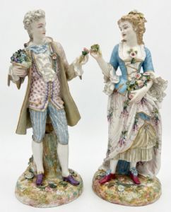 COPPIA SCULTURE IN PORCELLANA MEISSEN - GERMANIA