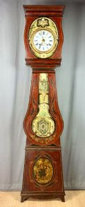 🥇Splendido Orologio Pendolo Colonna Laccato Antico Epoca Direttorio🥇