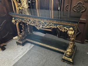 TAV298 - Consolle dorata, epoca '700, cm L 162 x H 310 x P 58