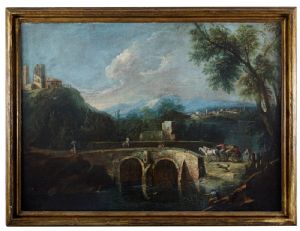 Paesaggio con ponte e viandanti Antonio Diziani (1737-1797)