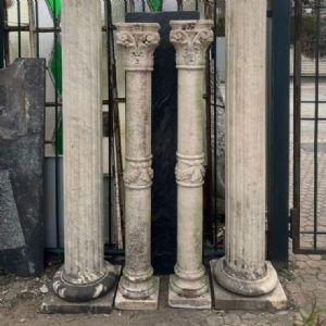 DARS709 - Coppia di colonne in pietra, epoca '800, misure cm L 26 x H 126 x P 26