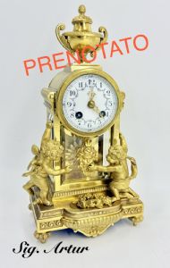 🥇Piccolo Orologio a Pendolo Bronzo Dorato Vera Chicca Epoca ‘800🥇