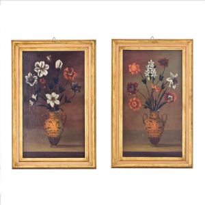 Coppia di Dipinti raffiguranti due Nature Morte