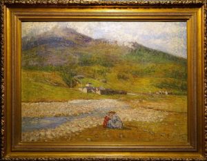 Giuseppe Sacheri (Genoa 1863 Pianfei CN 1950) Spring in the Aosta Valley
