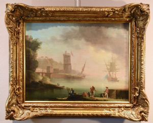 Coastal view at sunset, workshop of Charles François de Marseille (Marseille 1700 – Berlin 1782)