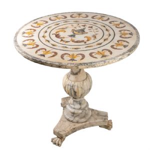 Table with polychrome marble inlay