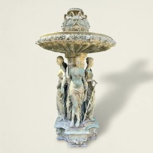 
Monumentale Fontana in Bronzo con Allegorie Mitologiche Firmata S. Keliam