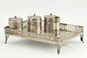 Neapolitan silver inkwell