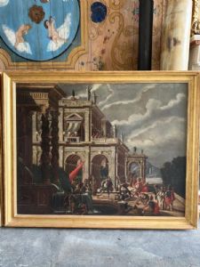 
Raffinata Coppia di Capricci Architettonici ad Olio su Tela - Antonio De Michele Napoli XVII Sec. - Foto 6