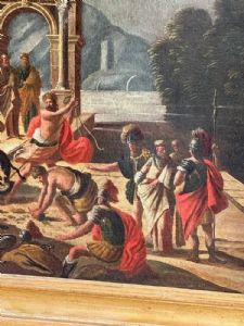 
Raffinata Coppia di Capricci Architettonici ad Olio su Tela - Antonio De Michele Napoli XVII Sec. - Foto 8