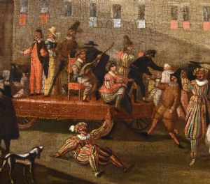 Carnival in Rome in Piazza Colonna, Michelangelo Cerquozzi (Rome 1602-1660) workshop - Foto 8