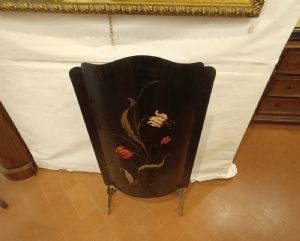 PARAFUOCO IN LATTA CON FIORI DIPINTI FINE XIX SECOLO - Foto 9