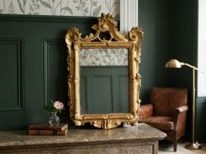 Small Gilded Wood Mirror - Restoration in Progress_car 3376