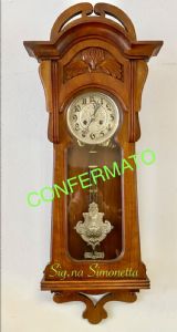 Orologio a Pendolo Liberty Autentico in Noce Epoca 1895