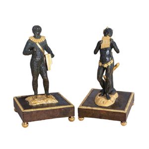 Pair of Statuettes depicting Papageno and Monostatos from W. A. Mozart's The Magic Flute