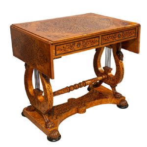 French Charles X maple and amaranth writing table