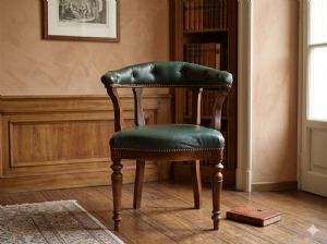 Walnut Carlo X Desk Armchair - Preserved_car 3361