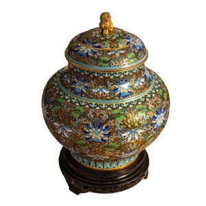 Par de jarrones en cloisonné y bronce dorado - Foto 5