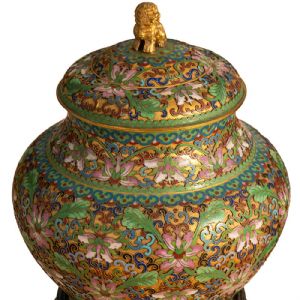 Paar cloisonné und vergoldete Bronzekaraffen - Foto 10