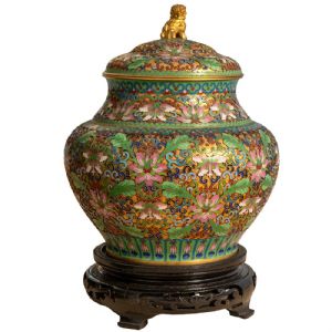 Paar cloisonné und vergoldete Bronzekaraffen - Foto 5