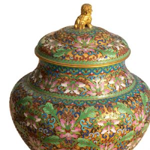 Paar cloisonné und vergoldete Bronzekaraffen - Foto 7