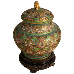 Paar cloisonné und vergoldete Bronzekaraffen - Foto 9