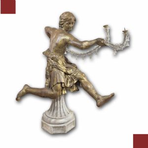 SCULPTURE OF A YOUNG MAN IN GILDED WOOD MID-17TH CENTURY