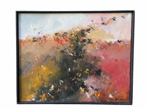 Peinture à l'huile sur toile "La gramigna bruciata", signée et datée "Orio Silvani 2004 Parme".