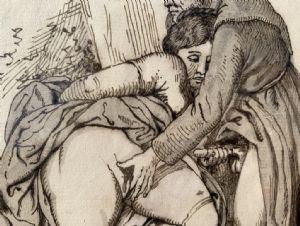 French painter (19th century) - Erotic scene. - Foto 5