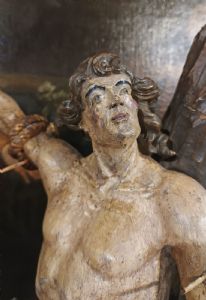 ESCULTURA DE SÃO SEBASTIÃO EM MADEIRA PINTADA METADE DO SÉCULO XVIII - Foto 8