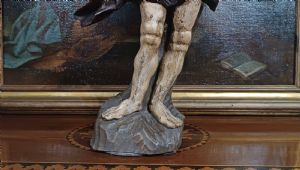 ESCULTURA DE SÃO SEBASTIÃO EM MADEIRA PINTADA METADE DO SÉCULO XVIII - Foto 9