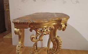 LOUIS XV GILDED WOOD CONSOLE, MID-18TH CENTURY - Foto 8