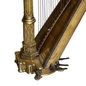 Harpe de Concert en Érable, Bois Doré et Sculpté - Foto 10