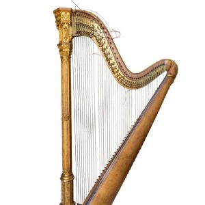 Harpe de Concert en Érable, Bois Doré et Sculpté - Foto 6
