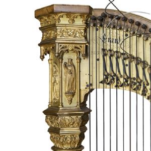 Harpe de Concert en Érable, Bois Doré et Sculpté - Foto 7