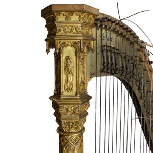 Harpe de Concert en Érable, Bois Doré et Sculpté - Foto 9